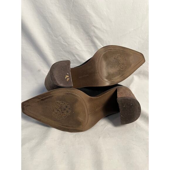 Vince Camuto Black Suede Ankle Boots Block Heel Women’s Size 7 - Picture 6 of 8